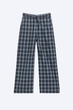 Blau kariert - Entspannte Pyjamahose aus Flanell - 3