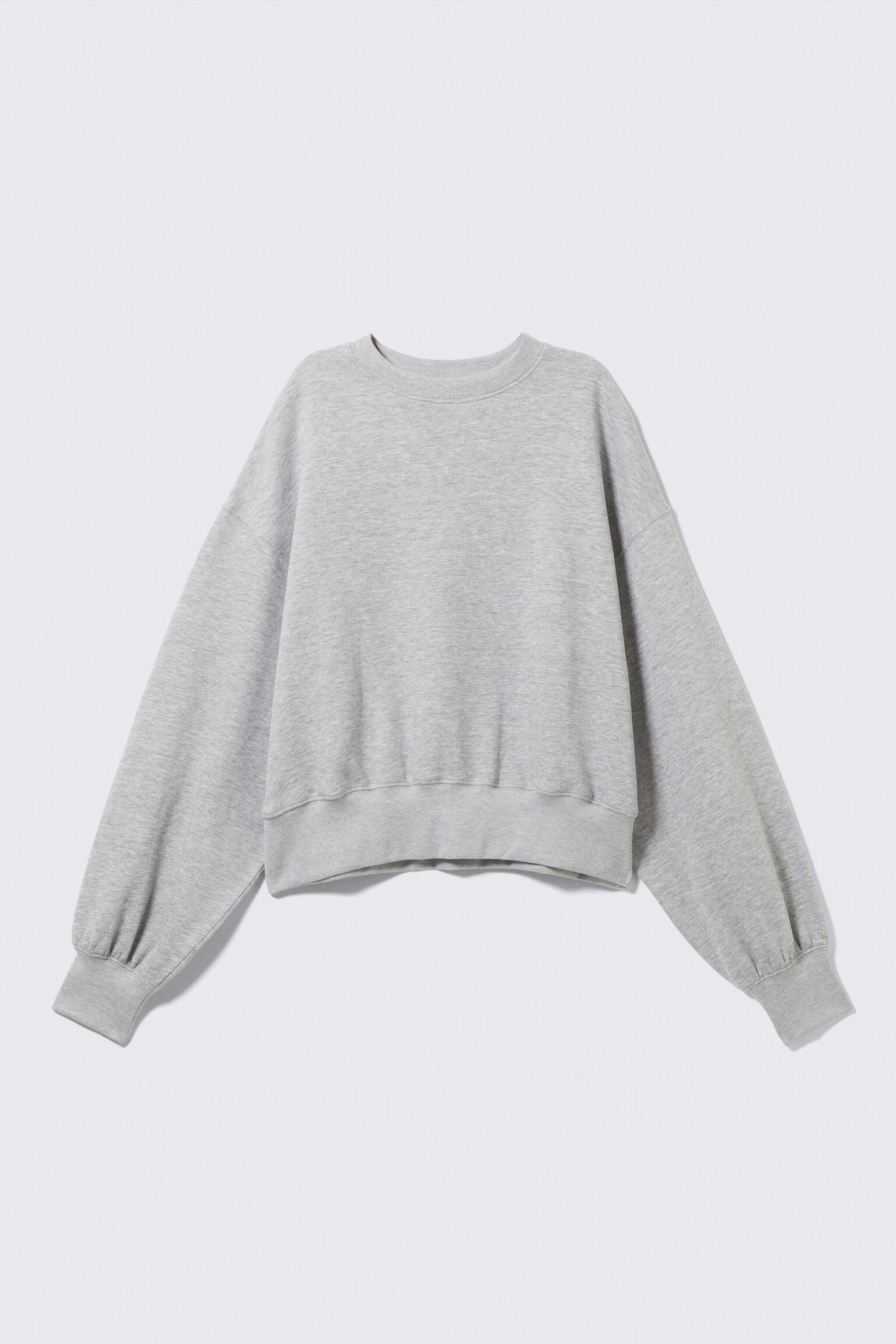 Oversized Crewneck Sweatshirt - Grey Melange - 2
