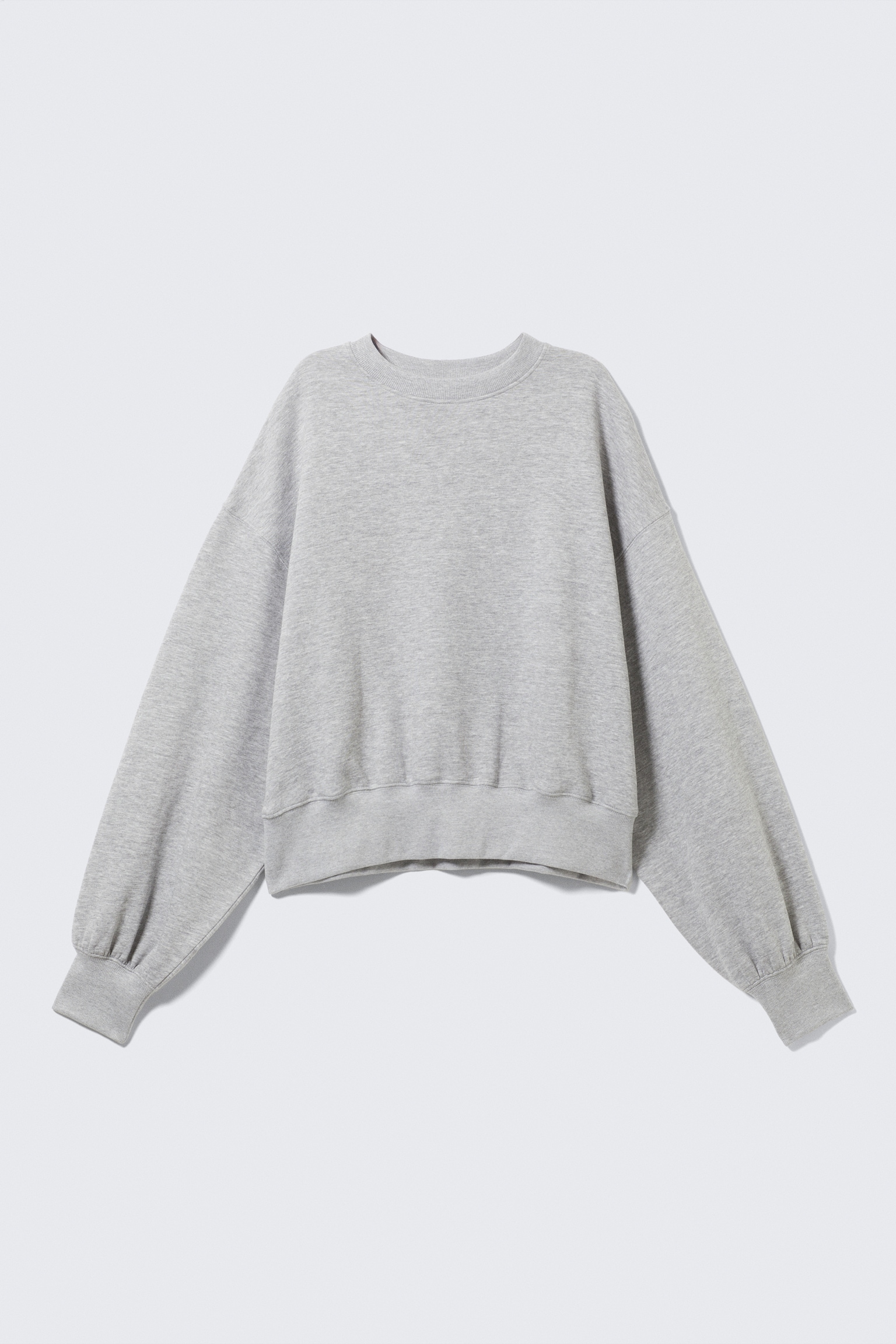 Oversized Crewneck Sweatshirt - Grey Melange - 2