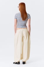 Off-white - Low Rise Ruched Drawstring Trousers - 3