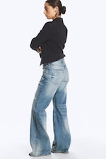 Sky Worn - Medium Blue - Helix Mid Rise Regular Flared Jeans - 2