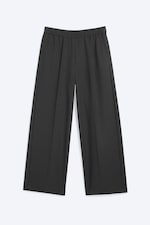 Zwart - Ruimvallende wijde pantalon met plooien - 4