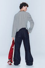 Blue Rinse - Dark Blue - Boo Bootleg Low Rise Regular Bootcut Jeans - 4