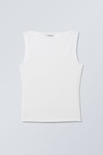 White - Annie Sleeveless Boat-Neck Top - 0