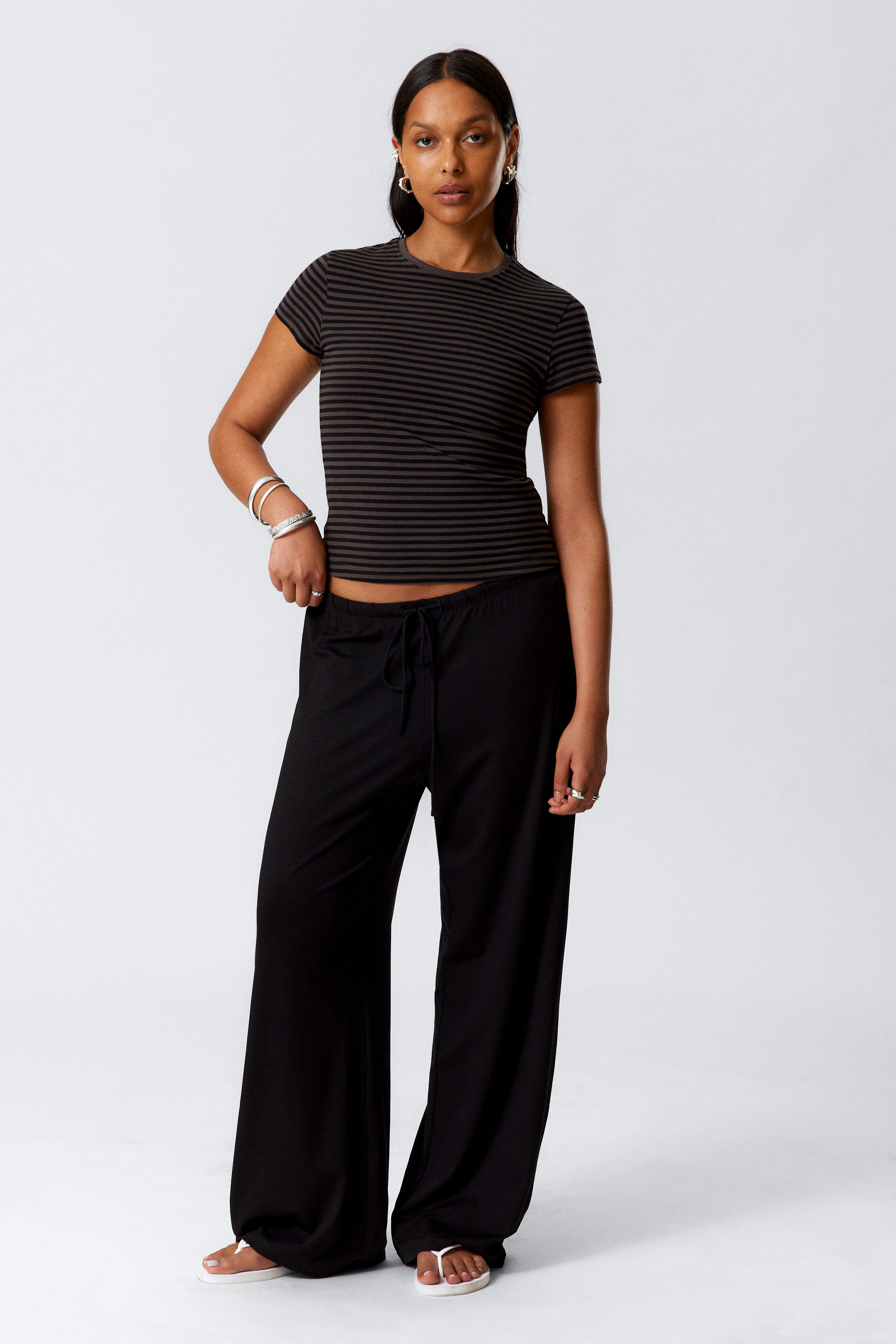 Black - Wide-Leg Pull-On Lyocell Trousers - 1