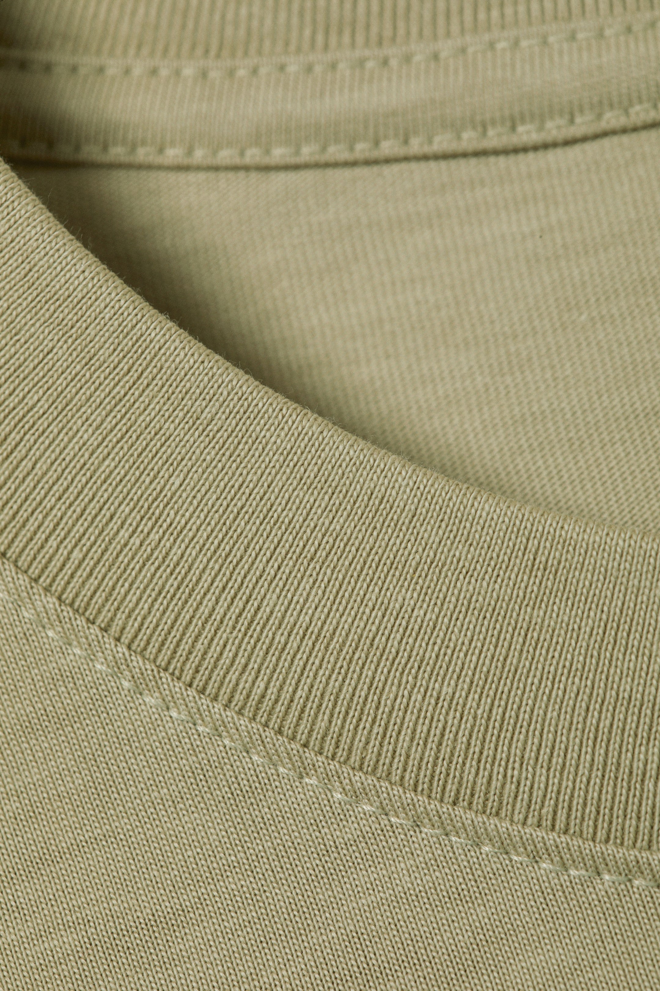 Light Khaki Green - Short Boxy Heavyweight T-shirt - 4