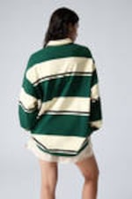 Gelbe & grüne Streifen - Gestreiftes Oversized-Poloshirt - 2