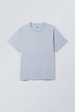 Helles Taubenblau - Kurzes, schweres Boxy-T-Shirt - 0
