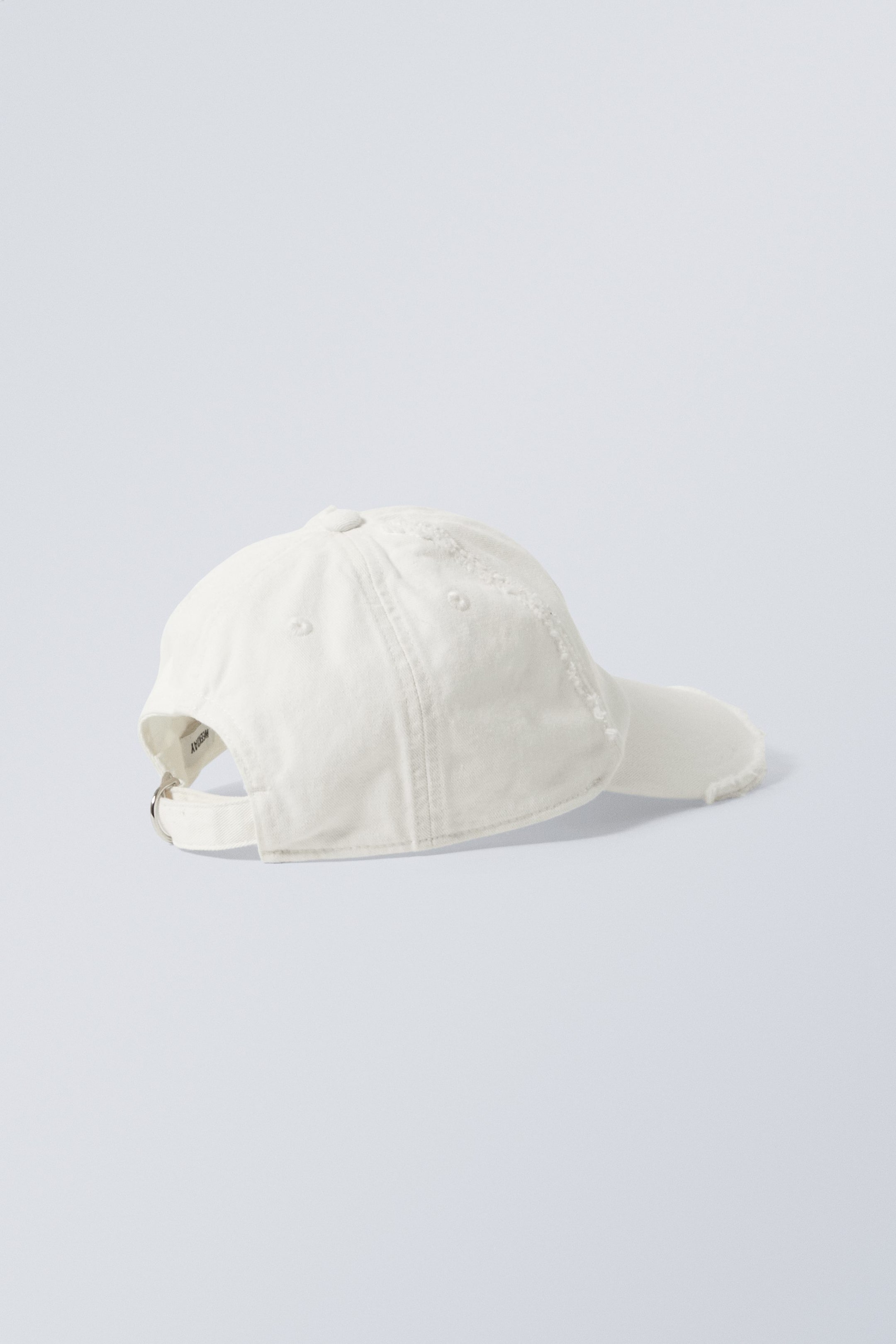 White - Essential Cotton Frayed Edge Cap - 1