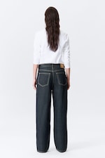 Blue Rinse - Dark Blue - Dynasty Low Rise Loose Wide Leg Jeans - 4