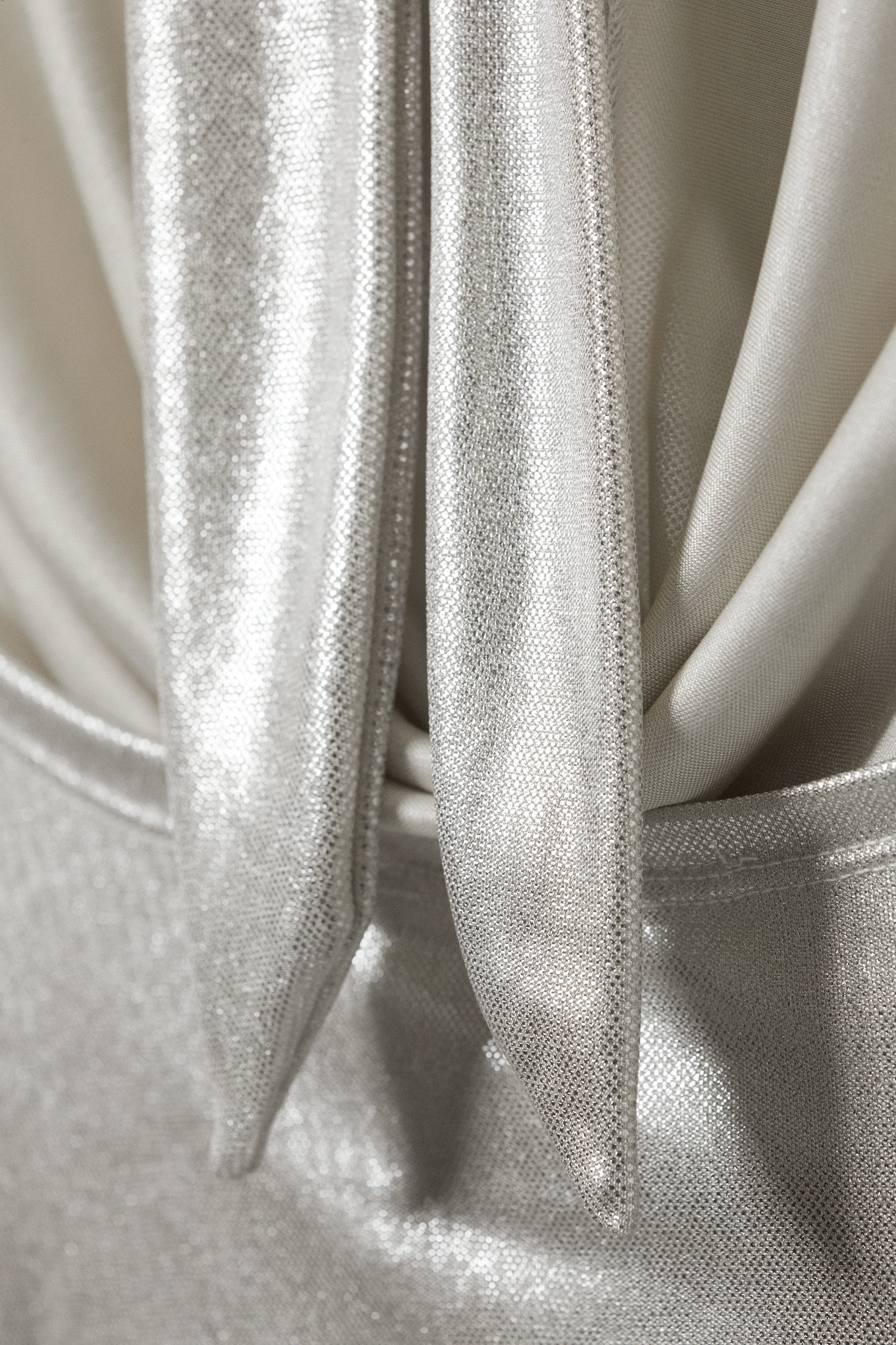 Glossy Beige - Waterfall Drape Halterneck Top - 6