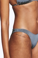 Dusty Blue - Shimmer - Brazilian Mini Bikini Bottom - 1