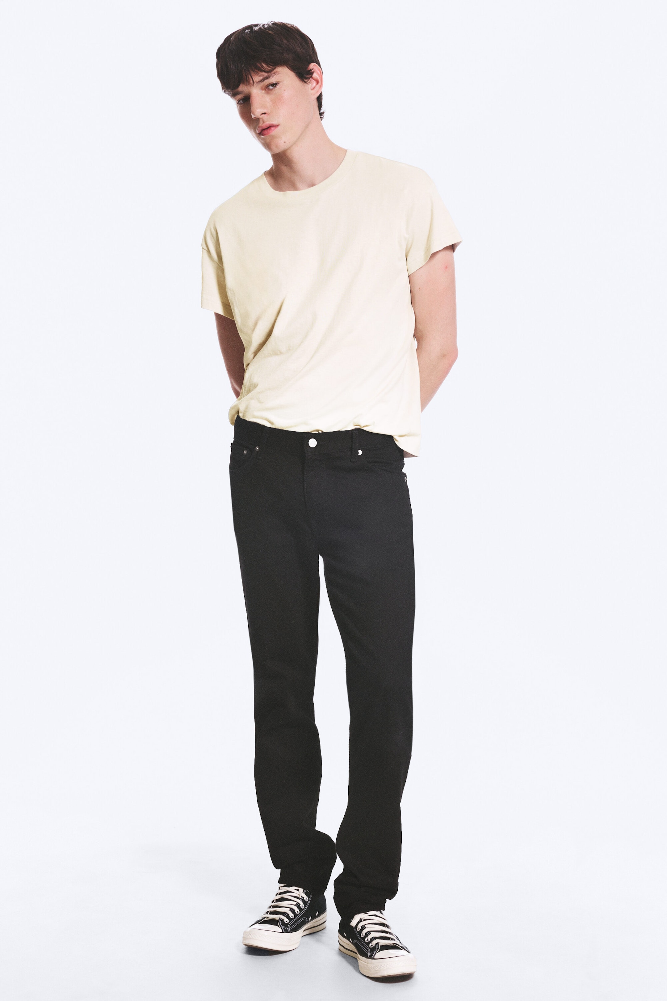 Almost Black - Black - Sunday Mid Rise Slim Tapered Jeans - 1