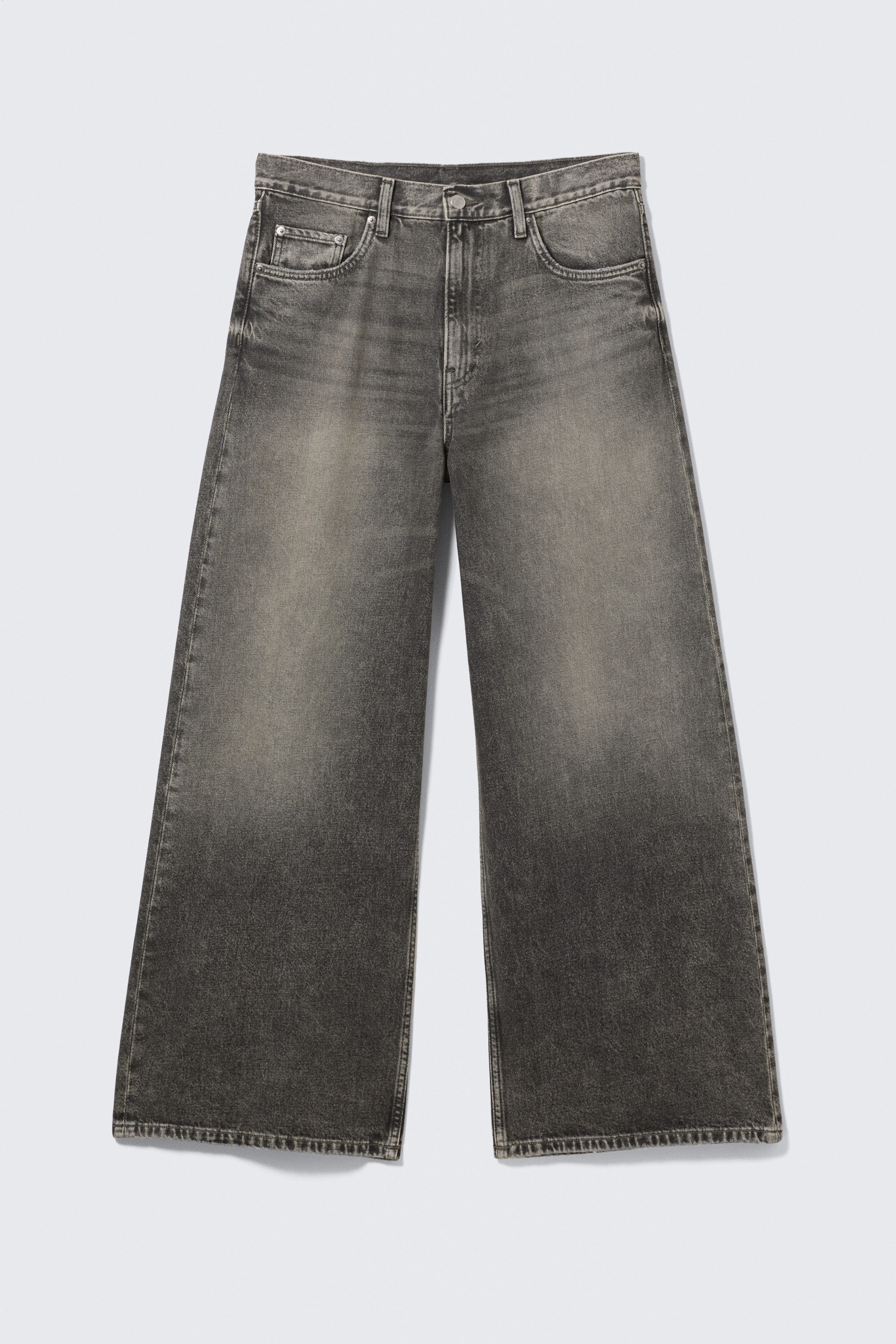 Redondo Black - Washed Black - Solar Loose Wide Leg Unisex Jeans - 6