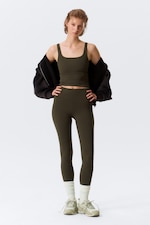 Dark Brown - Cropped Sports Top - 1