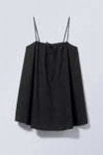 Black - Mini Cotton Dress - 0