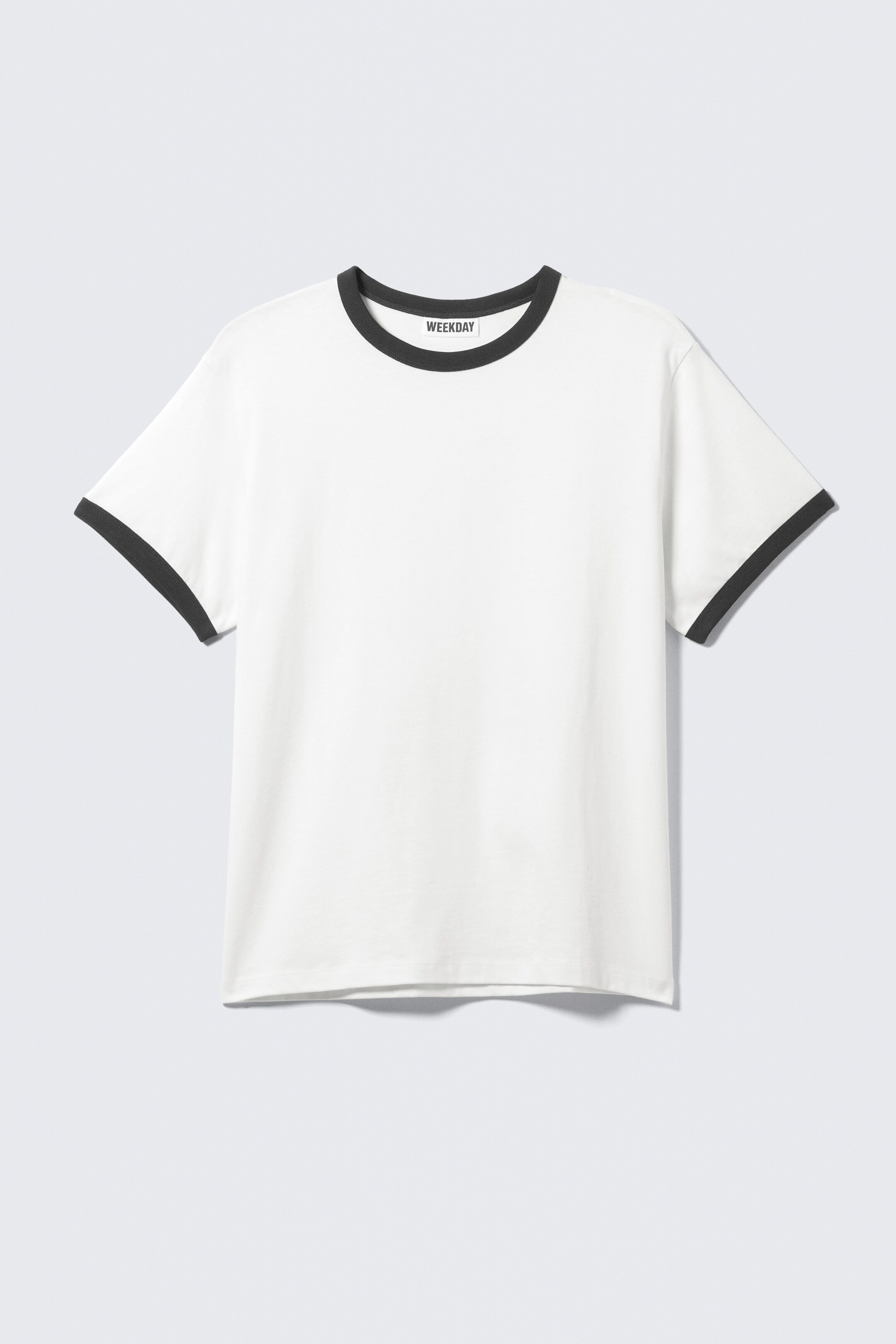 Agrandir l'image: T-shirt en coton avec bordures contrastées et manches courtes - Noir et blanc - HOMME | H&M BE 5