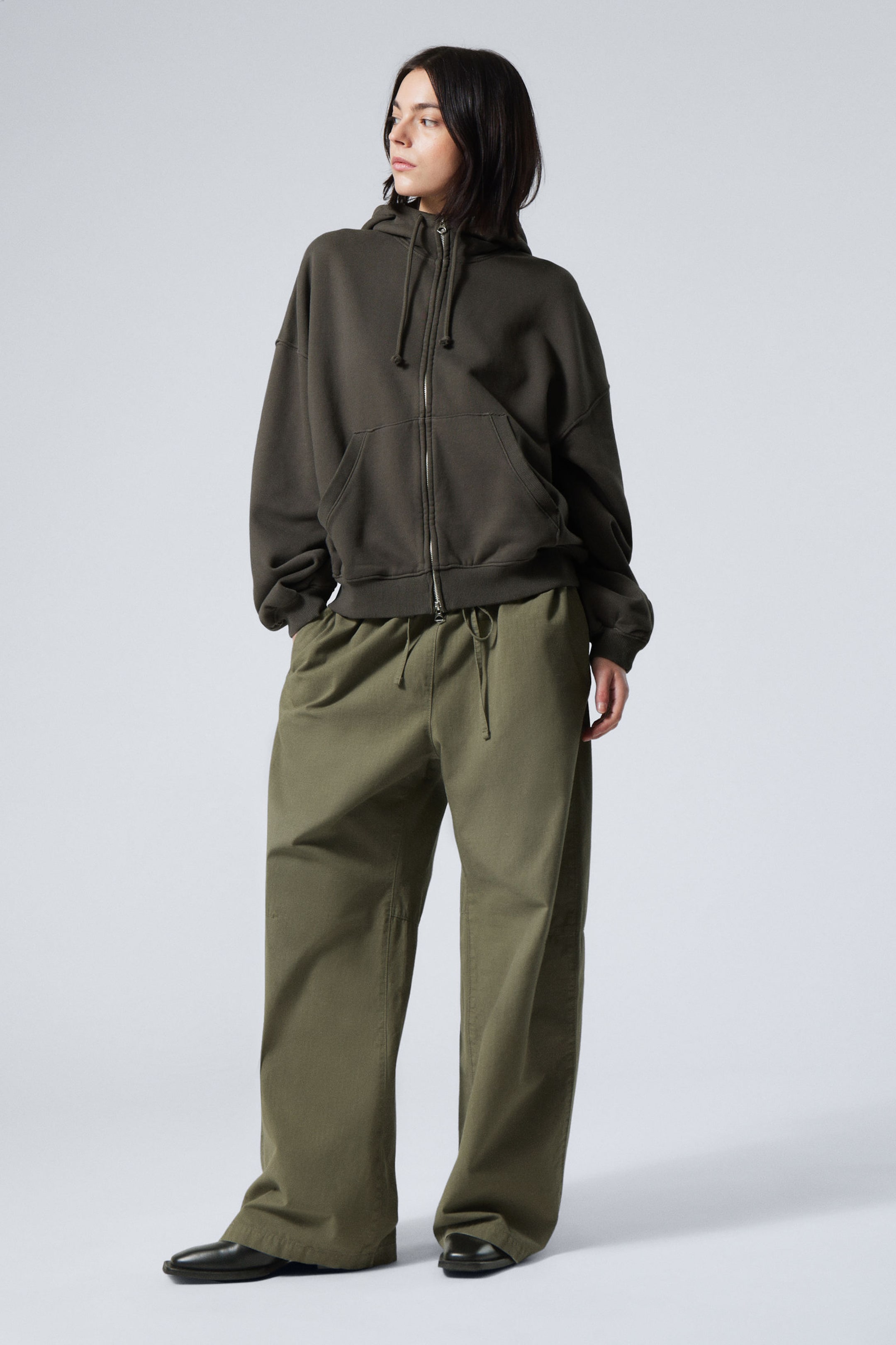 #444240 - Lässiger Heavyweight-Hoodie mit Reißverschluss - 2