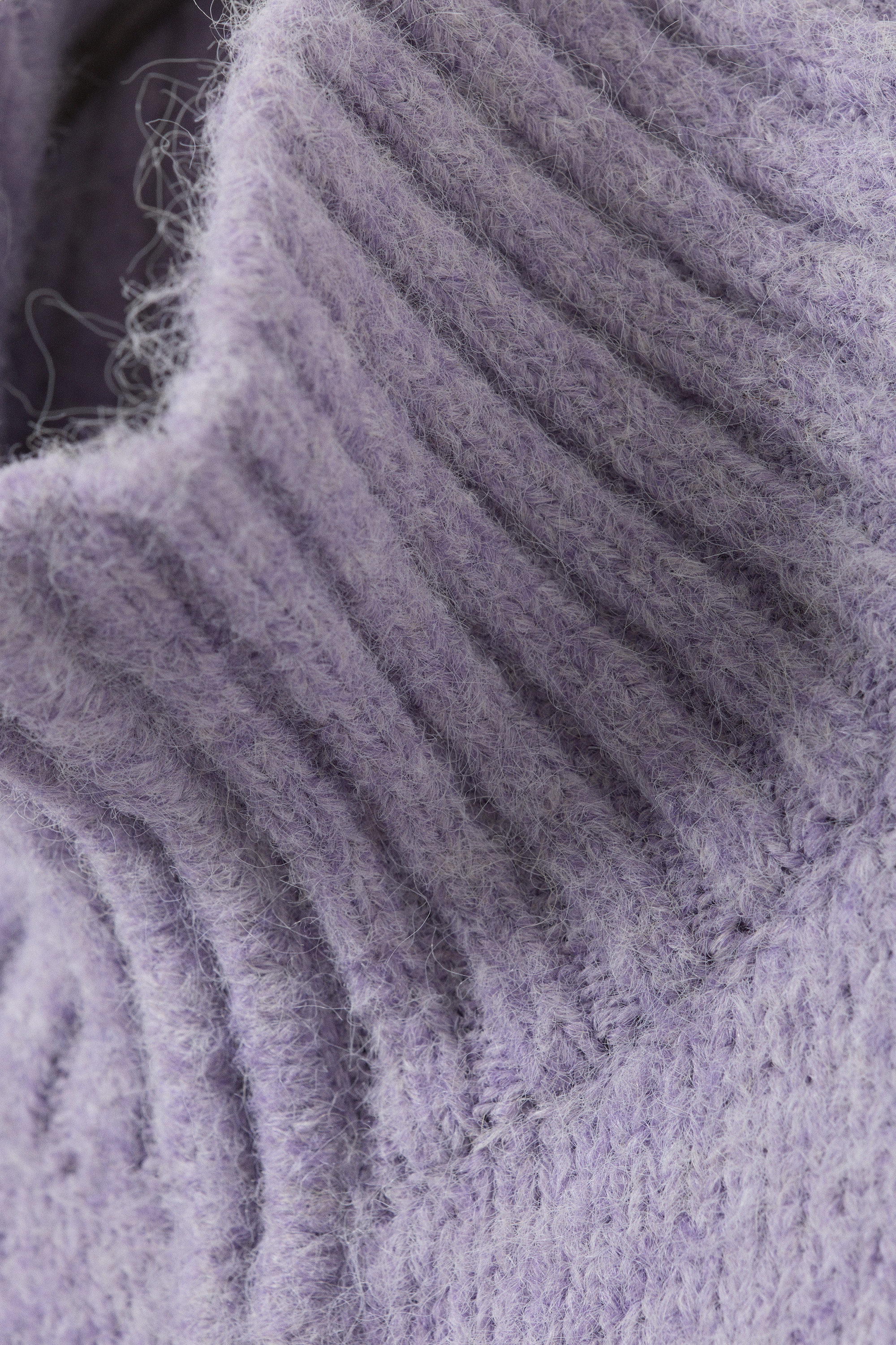 Hellviolett meliert - Weicher Strick-Cardigan mit Reißverschluss - 3