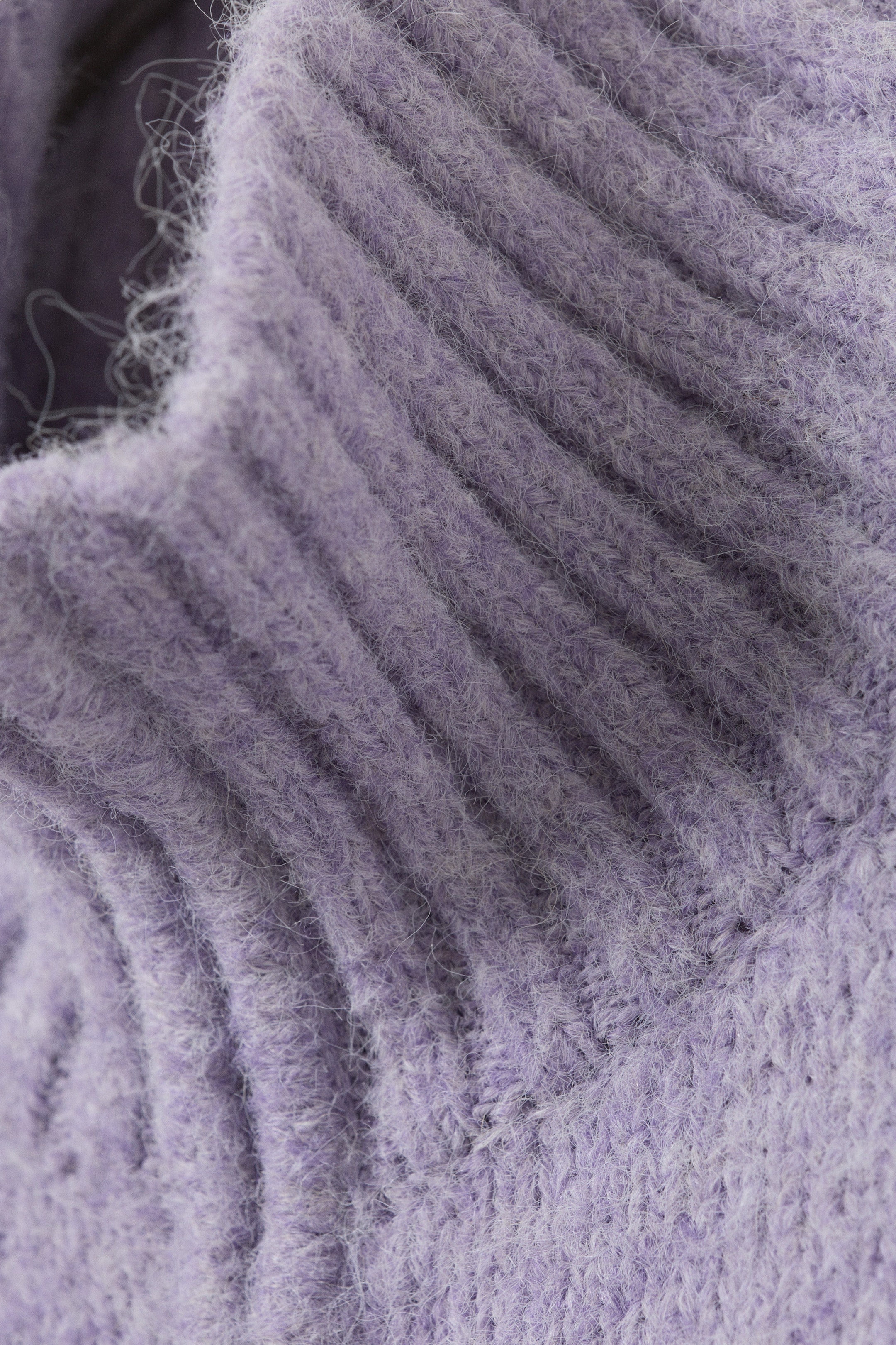 Mélange violet clair - Cardigan zippé ajusté en maille douce - 5