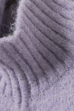 Mélange violet clair - Cardigan zippé ajusté en maille douce - 5