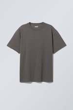 Donkergrijs - Oversized, zwaar T-shirt - 0