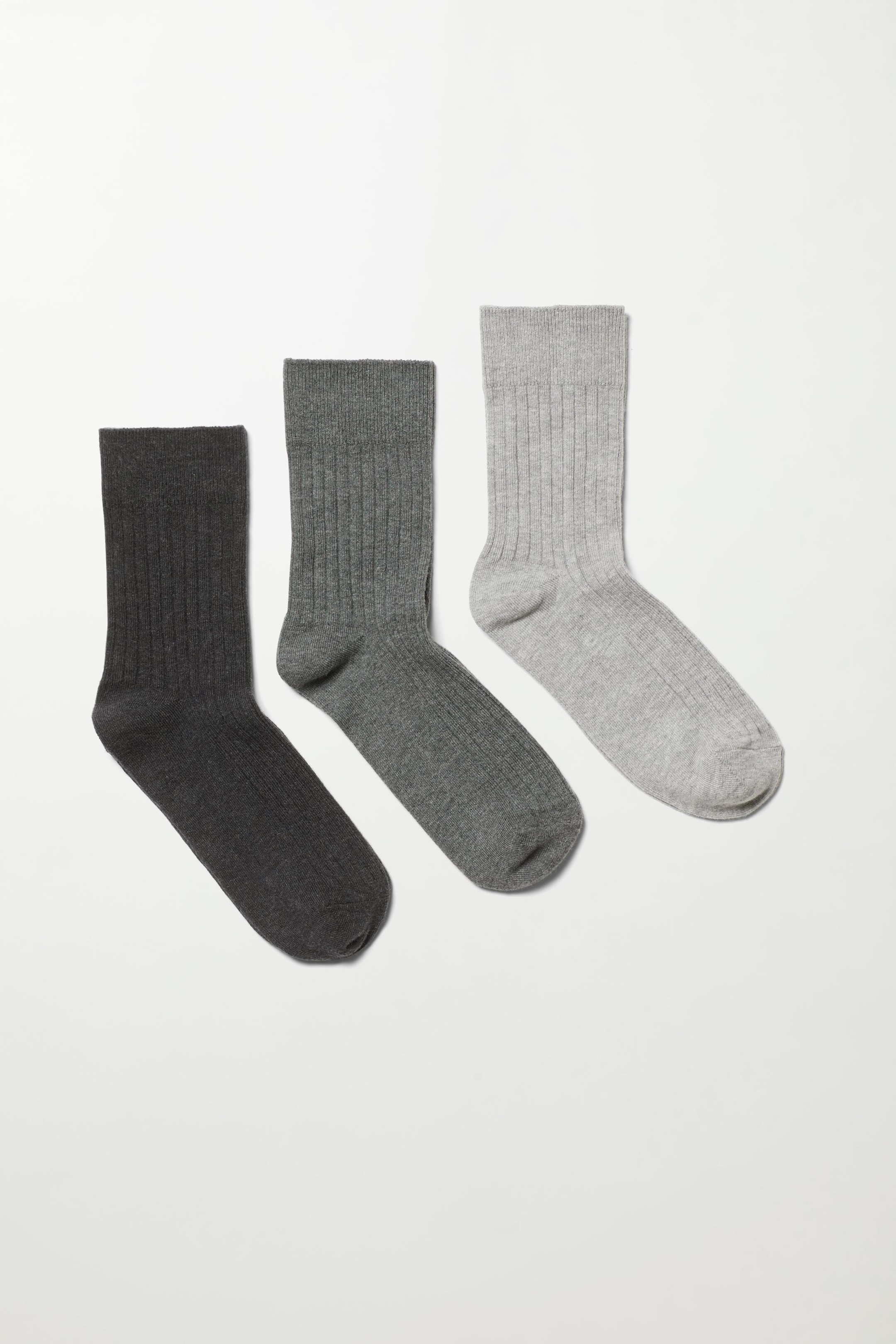 Grey Scale - 3-pack ribbade strumpor - 0