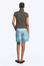 Donkertaupe - Double-breasted katoenen top - 2