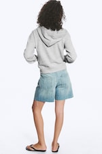 Light Dusty Grey Melange - Slim Fit Terry Zip Hoodie - 3