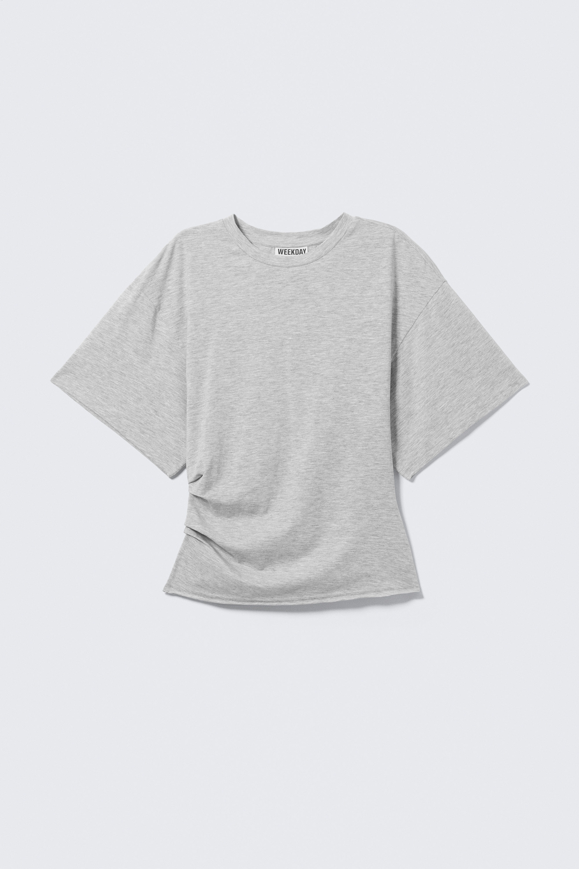 Gris chiné - T-SHIRT AJUSTÉ DRAPÉ - 4