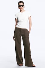 Brown Stripe - Low Flared Suit Trousers - 0