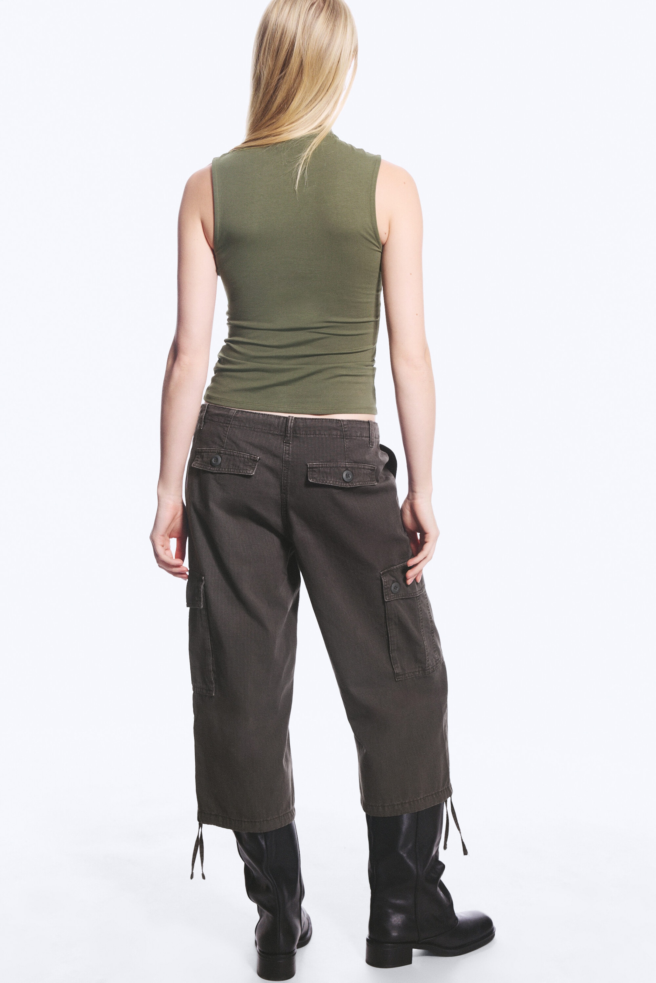 Dark Khaki Green - Keyhole Top - 3