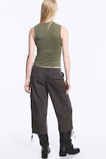 Dark Khaki Green - Keyhole Top - 3
