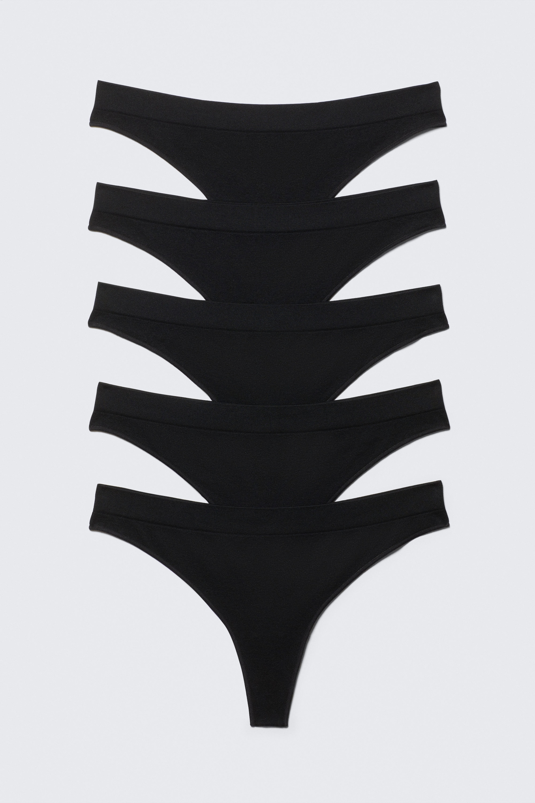 Black - 5-pack Seamless Thongs - 1