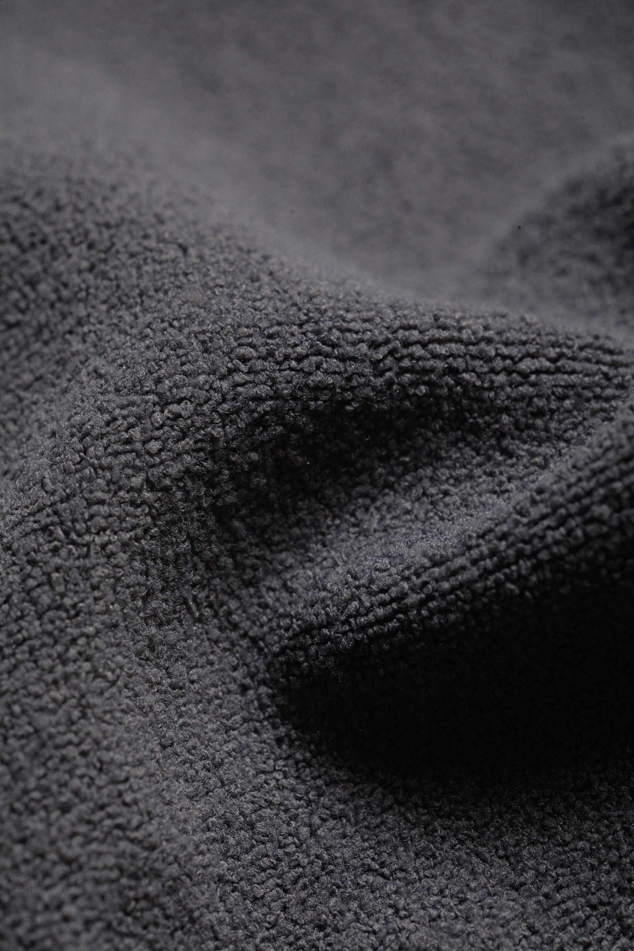 Donkergrijs - Badstof bikinitop met lage ronde hals - 2