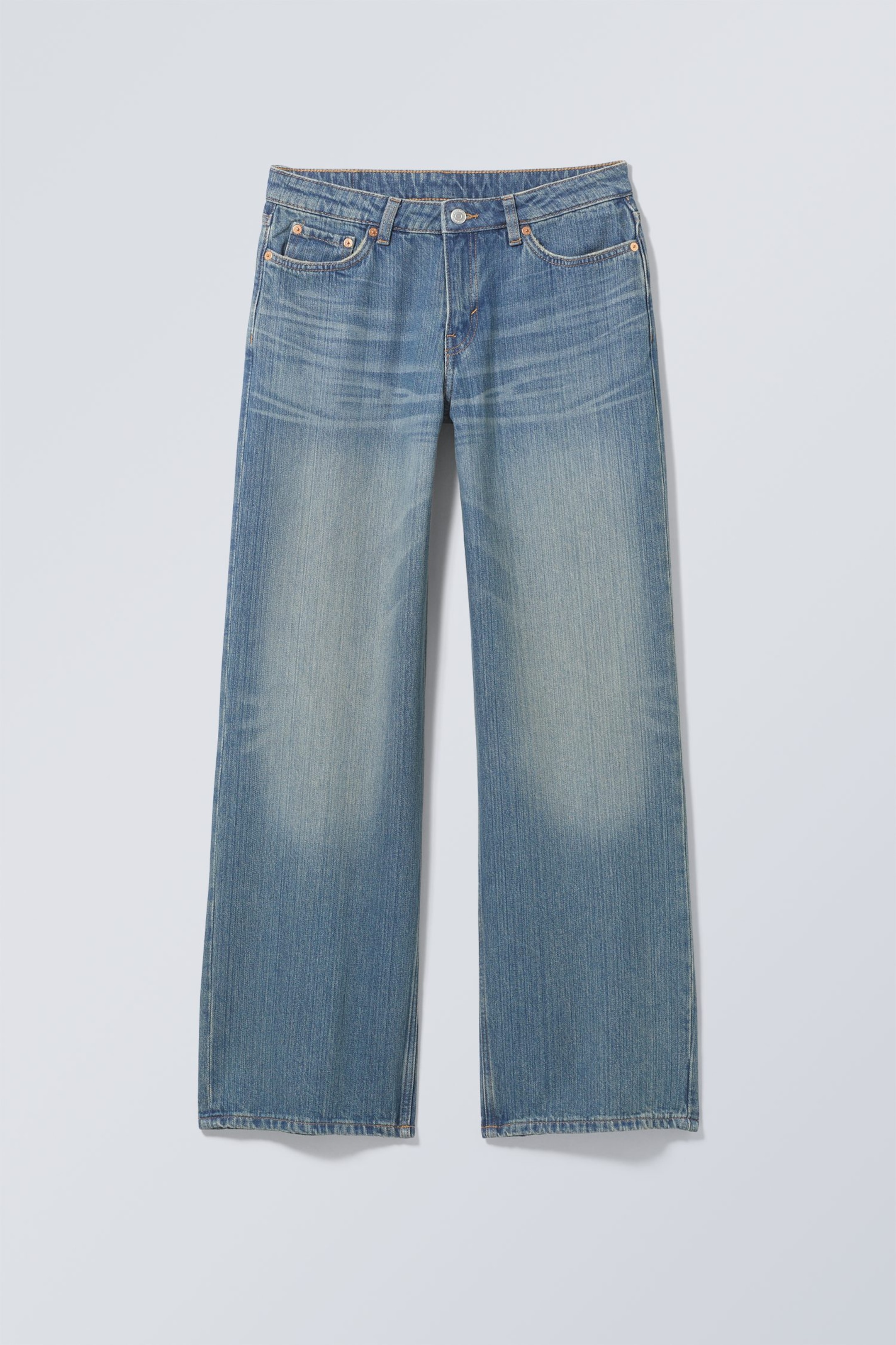 Zobraziť väčší obrázok: Ample Low Rise Loose Wide Leg Jeans - Treasure Blue - Medium Blue - ŽENY | H&M SK 1
