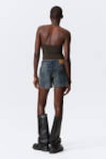 Dark Grey - Square Neck Halter Top - 3
