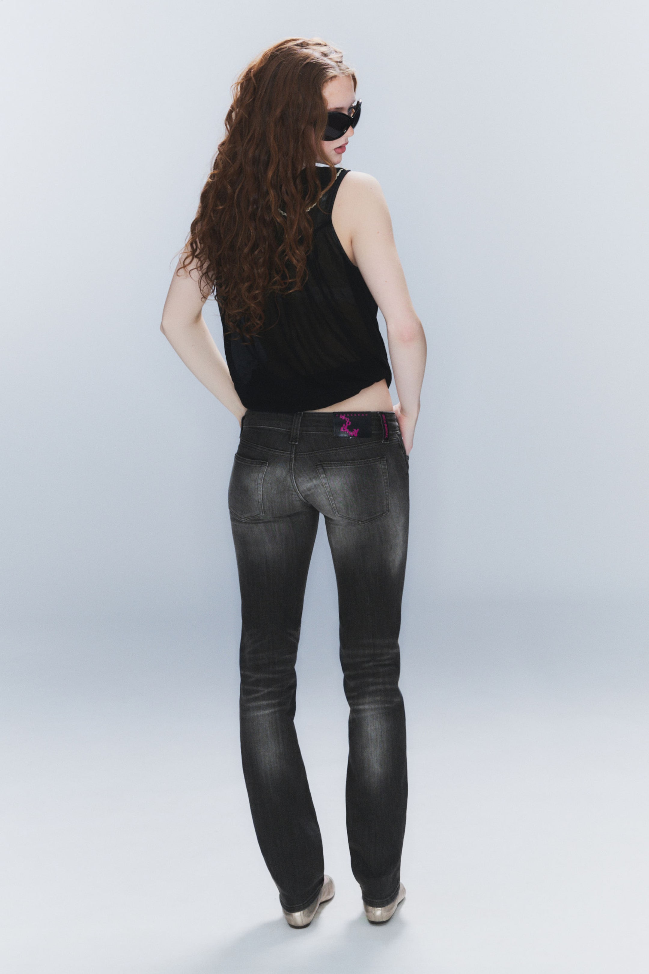 Swab Black - Sleezie Low Waist Skinny Straight Jeans - 2