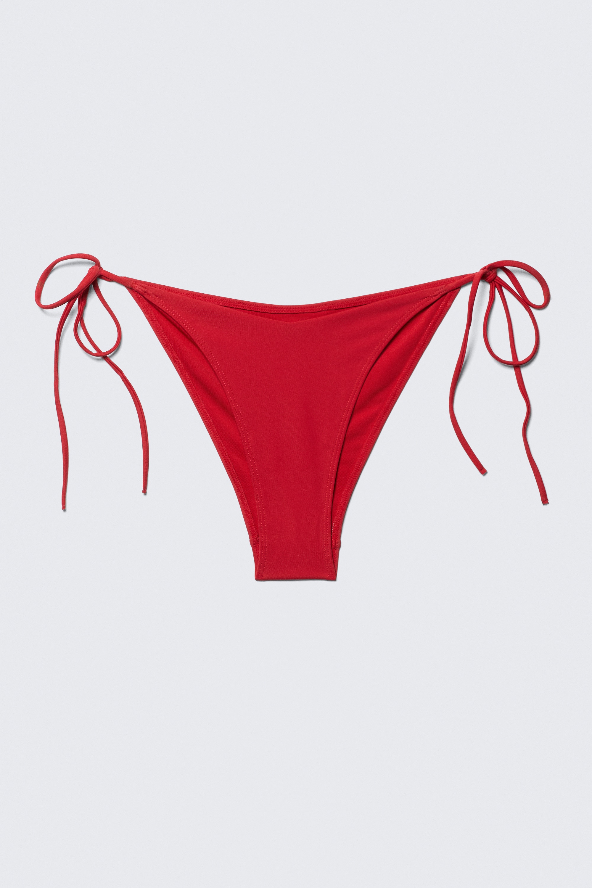 Tanga-Bikinihöschen mit Bindebändern - Leuchtendes Rot