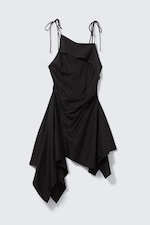 Black - Asymmetric Sleeveless Cowl-Neck Midi Dress - 4