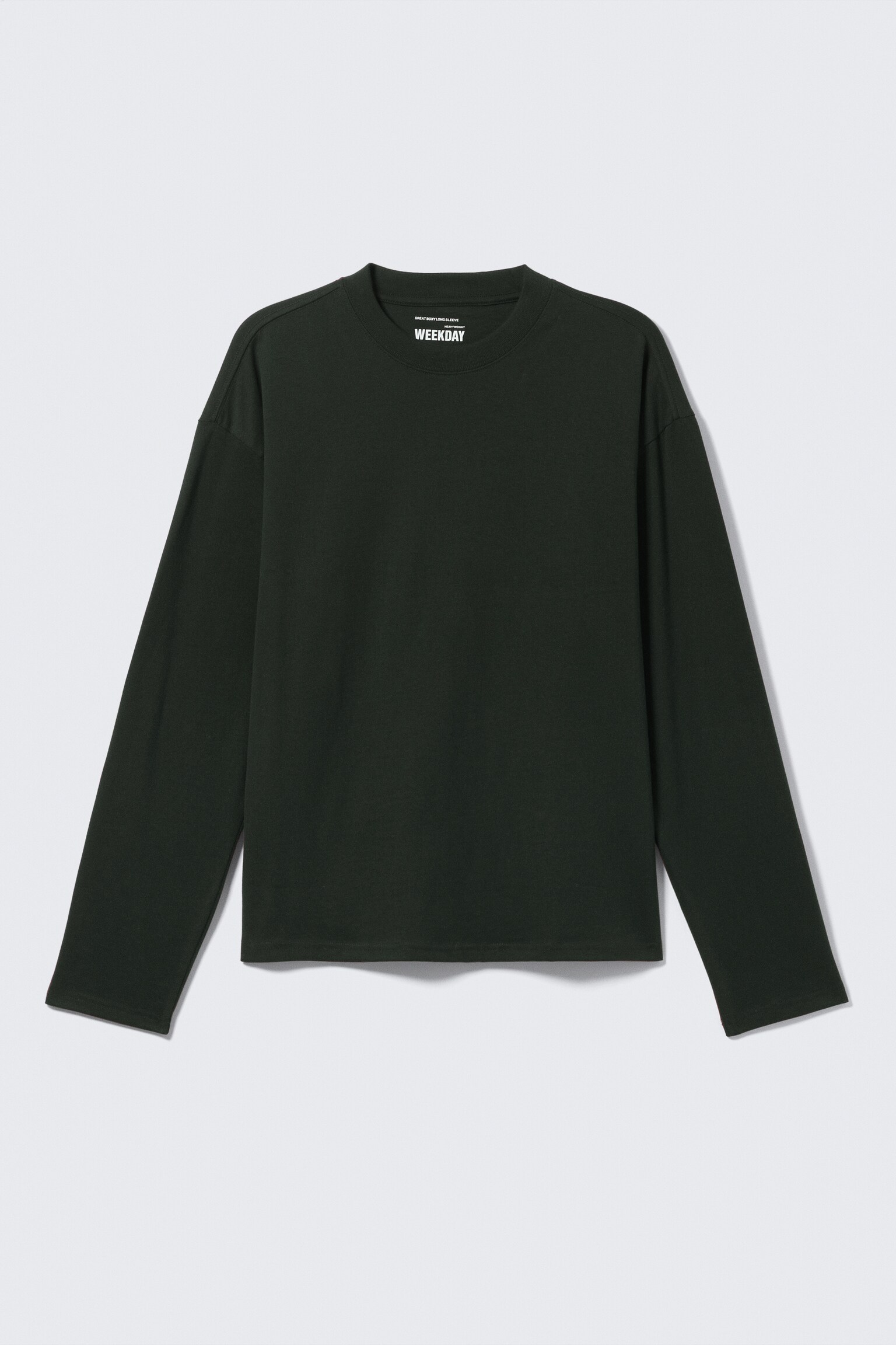 Great Boxy Long Sleeve T-shirt - Dark Green/Dark Brown/Washed Blue/Black/White/Light Grey Melange/Burgundy - 2