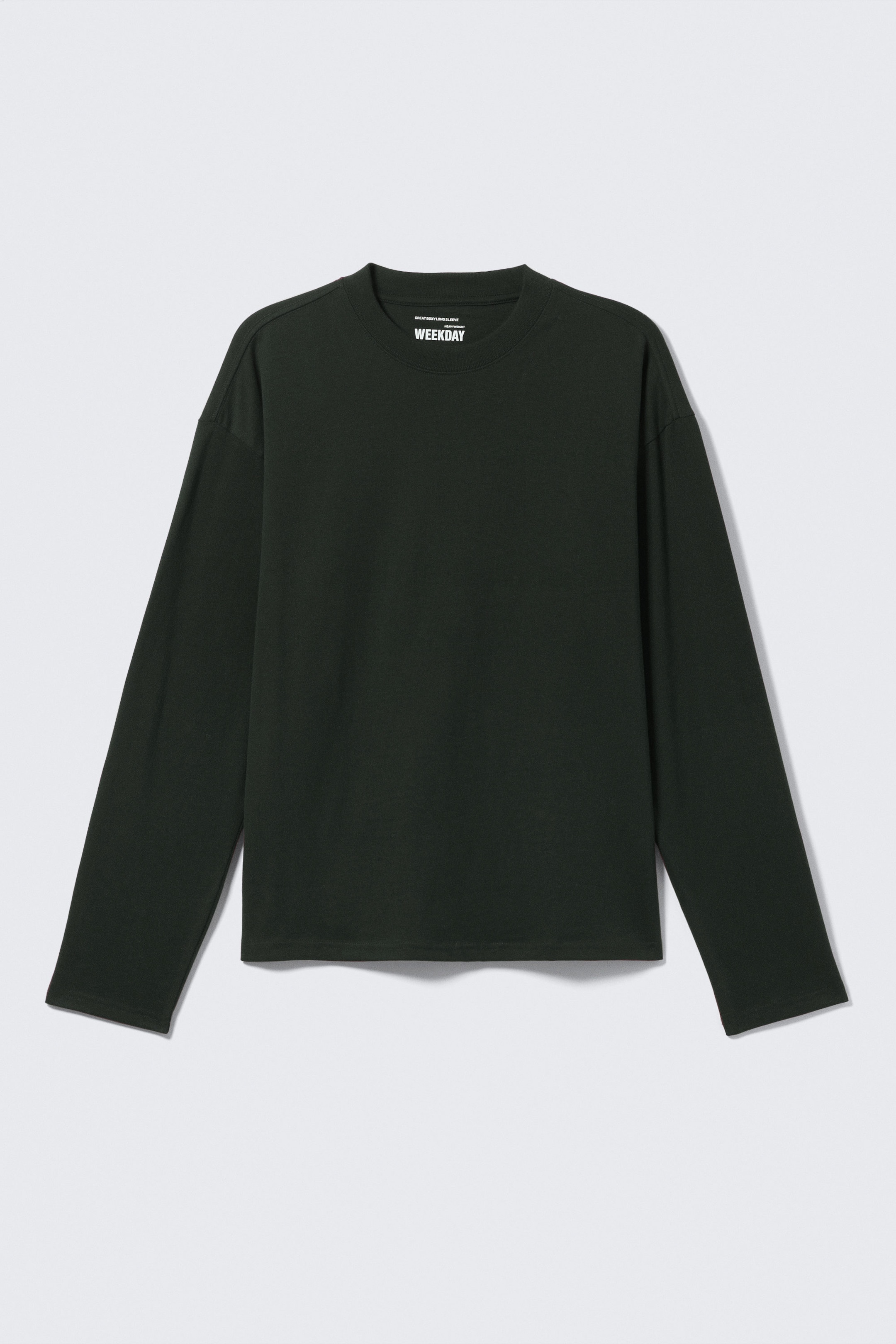 Dark Green - Loose Boxy Long-Sleeved T-shirt - 2