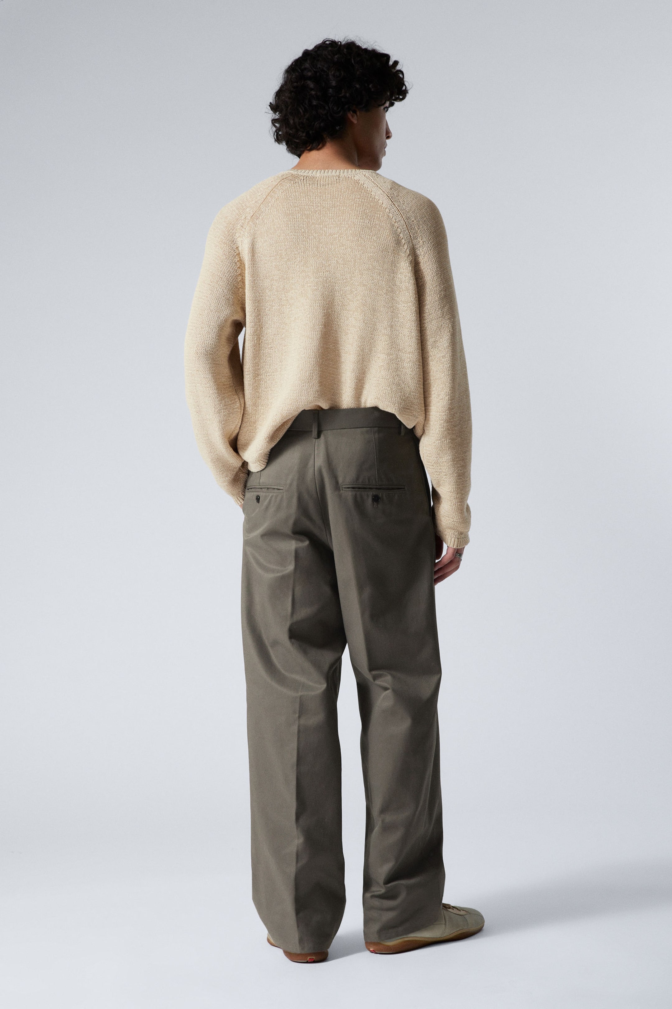 Dark Mole - Relaxed Fit Twill Suiting Trousers - 2