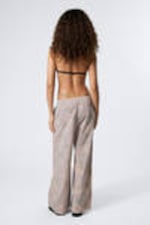Blaues Karo - Bleaching-Effekt - Weite Low-Waist-Hose aus gebleichter Baumwolle - 3