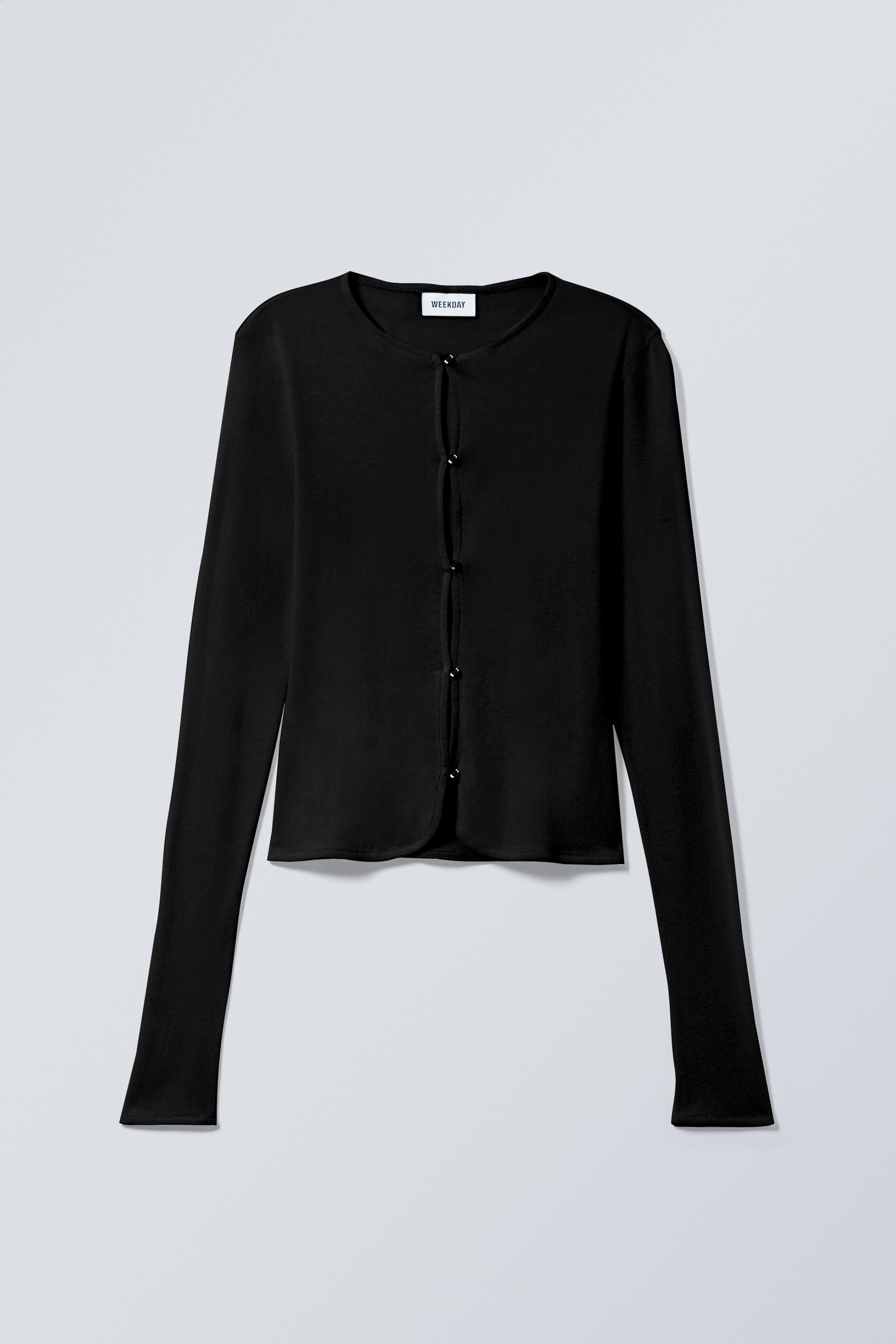 Grösseres Bild ansehen: Schmaler einreihiger Cardigan - Schwarz - DAMEN | H&M CH 1