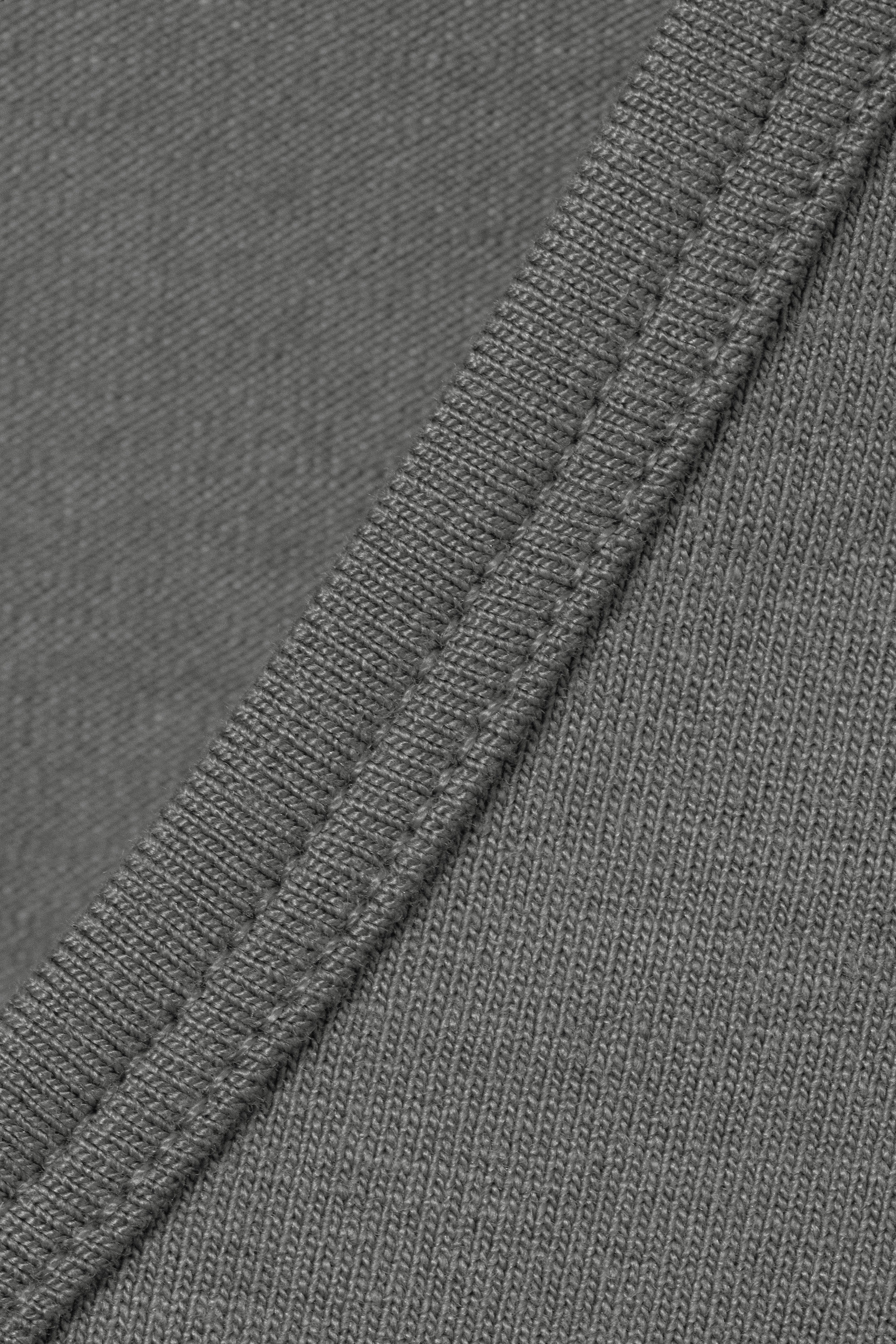 Grey - Deep Back Long-Sleeved Top - 6