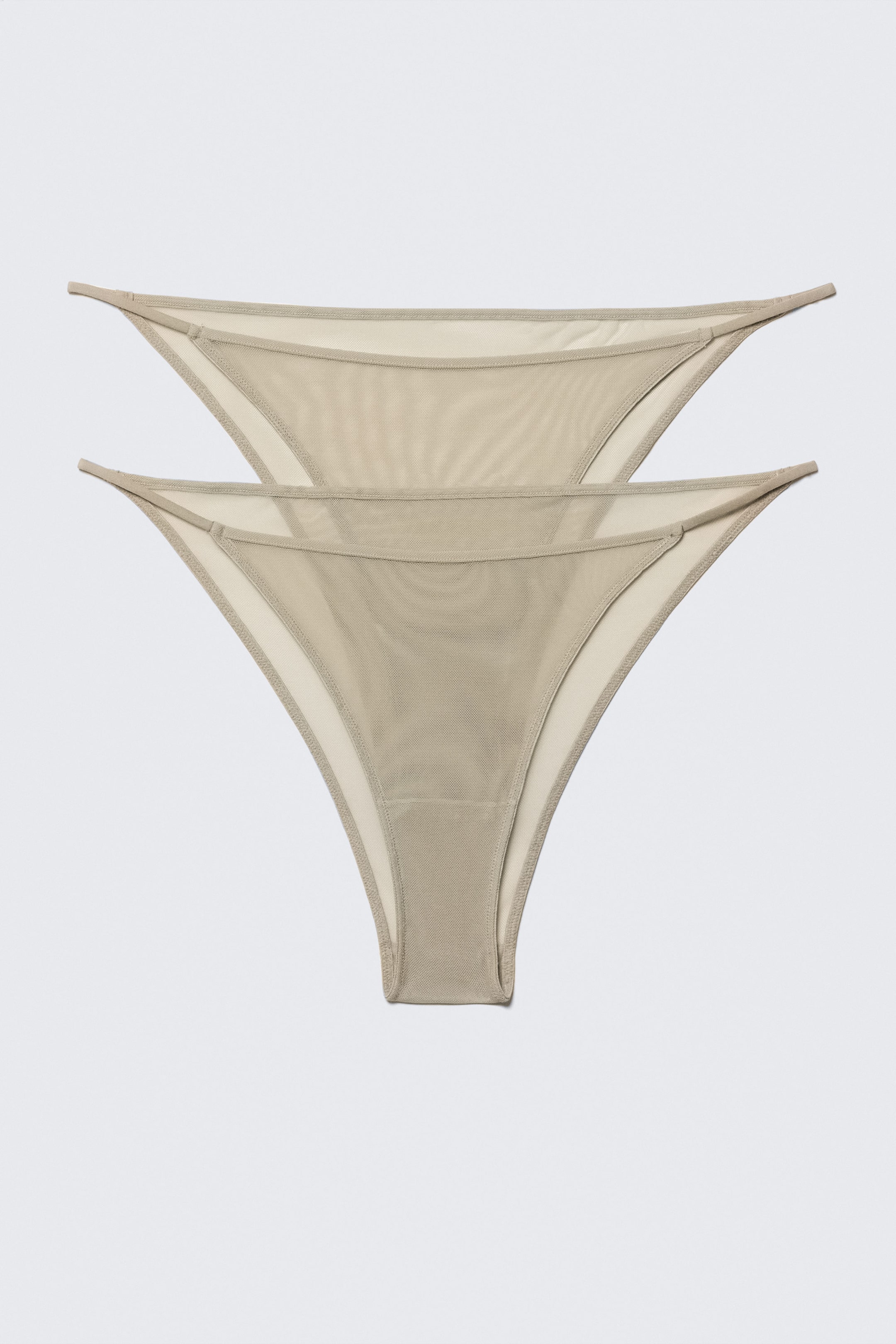 Beige - 2-pack Mesh Brazilian Briefs