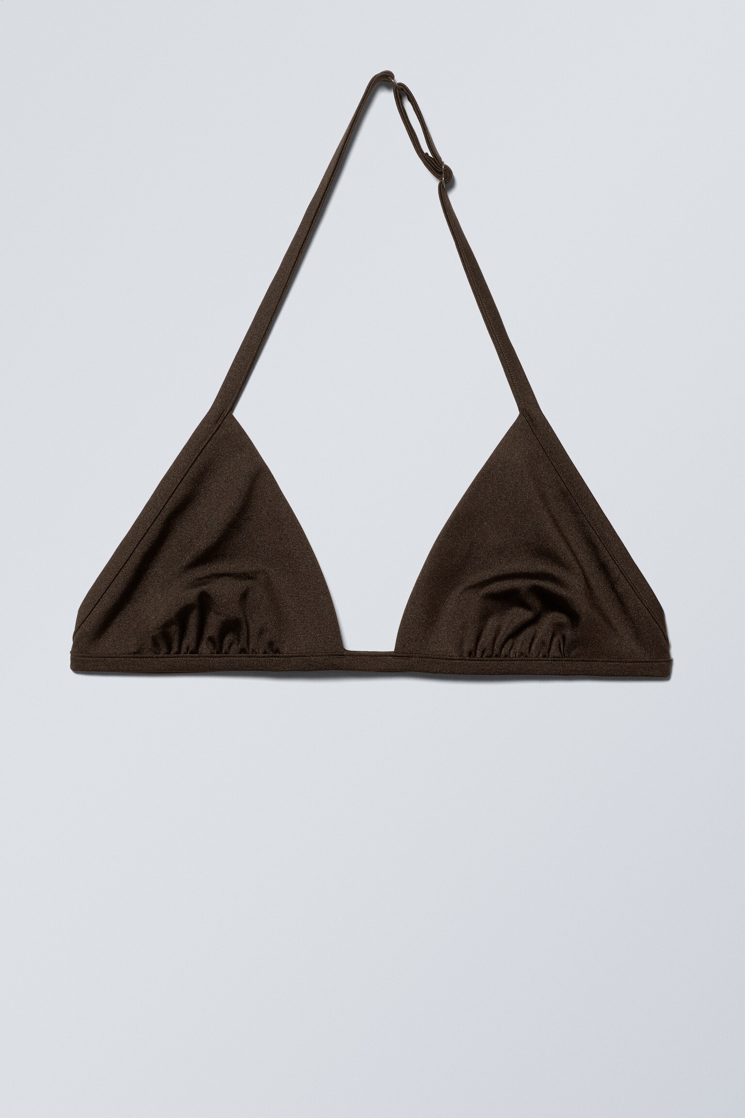 Top bikini a triangolo con scollo all'americana - Marrone scuro/Nero