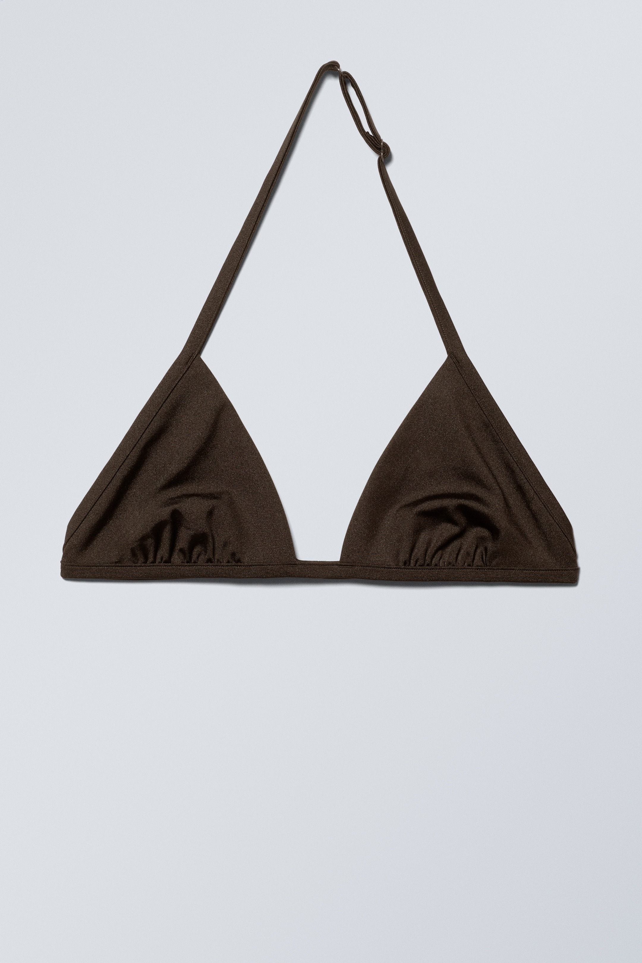 Zobrazit větší obrázek: Halter Scoop Neck Triangle Bikini Top - Dark Brown - ŽENY | H&M CZ 1