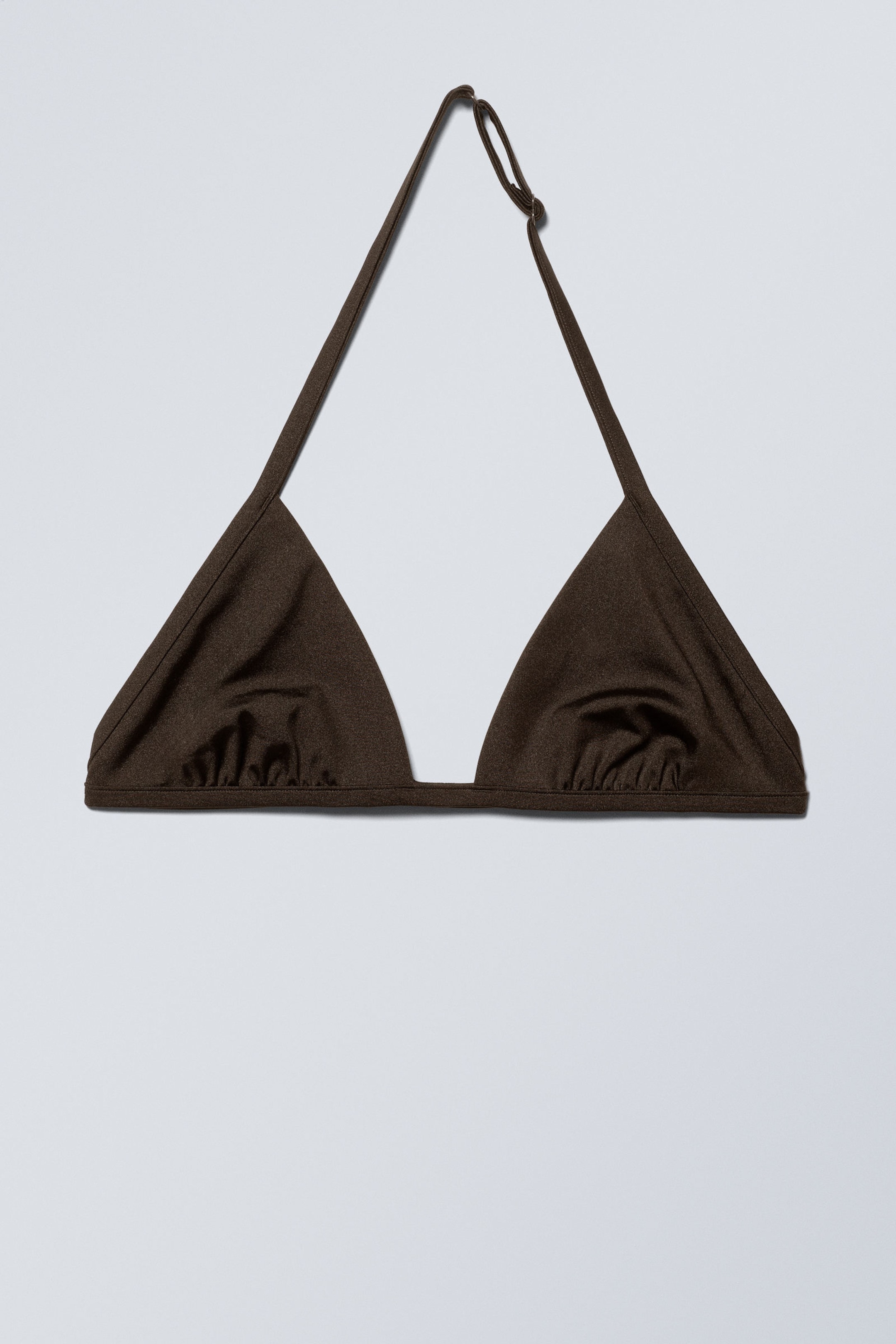Dunkelbraun - Neckholder-Triangel-Bikinioberteil - 3
